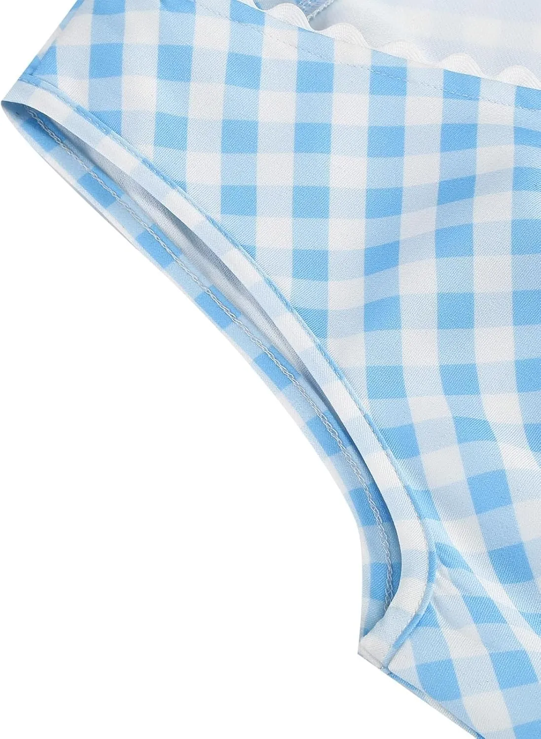 Cute Plaid Sundresses for Women Summer Spaghetti Straps Midi Dress Sleeveless Party Pleated Flowy Skater Dress