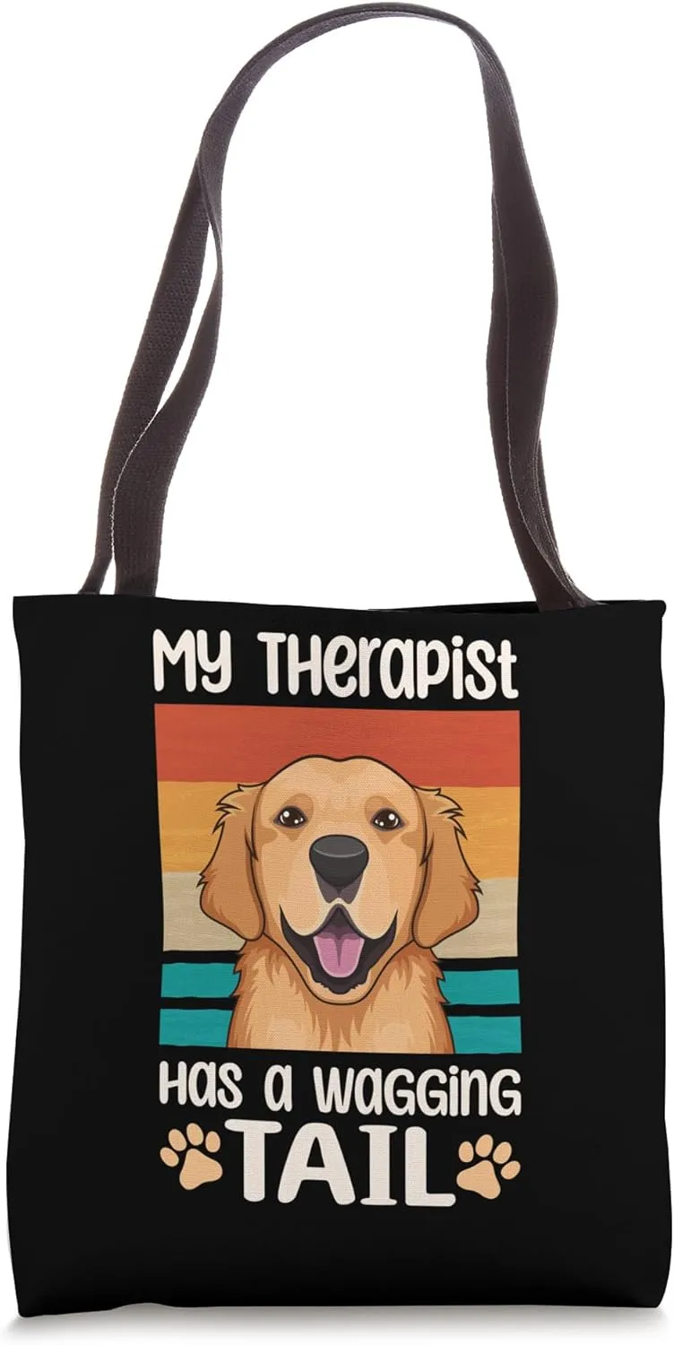 Cute Retriever Therapy Service Dog Tote Bag