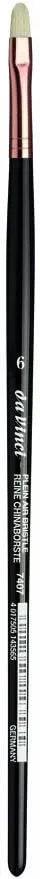 da Vinci Hog Bristle Series 7407 Plein Air Oil Painting Brush, Filbert Short with Black Lacquered Handle and Copper Ferrule, Size 6