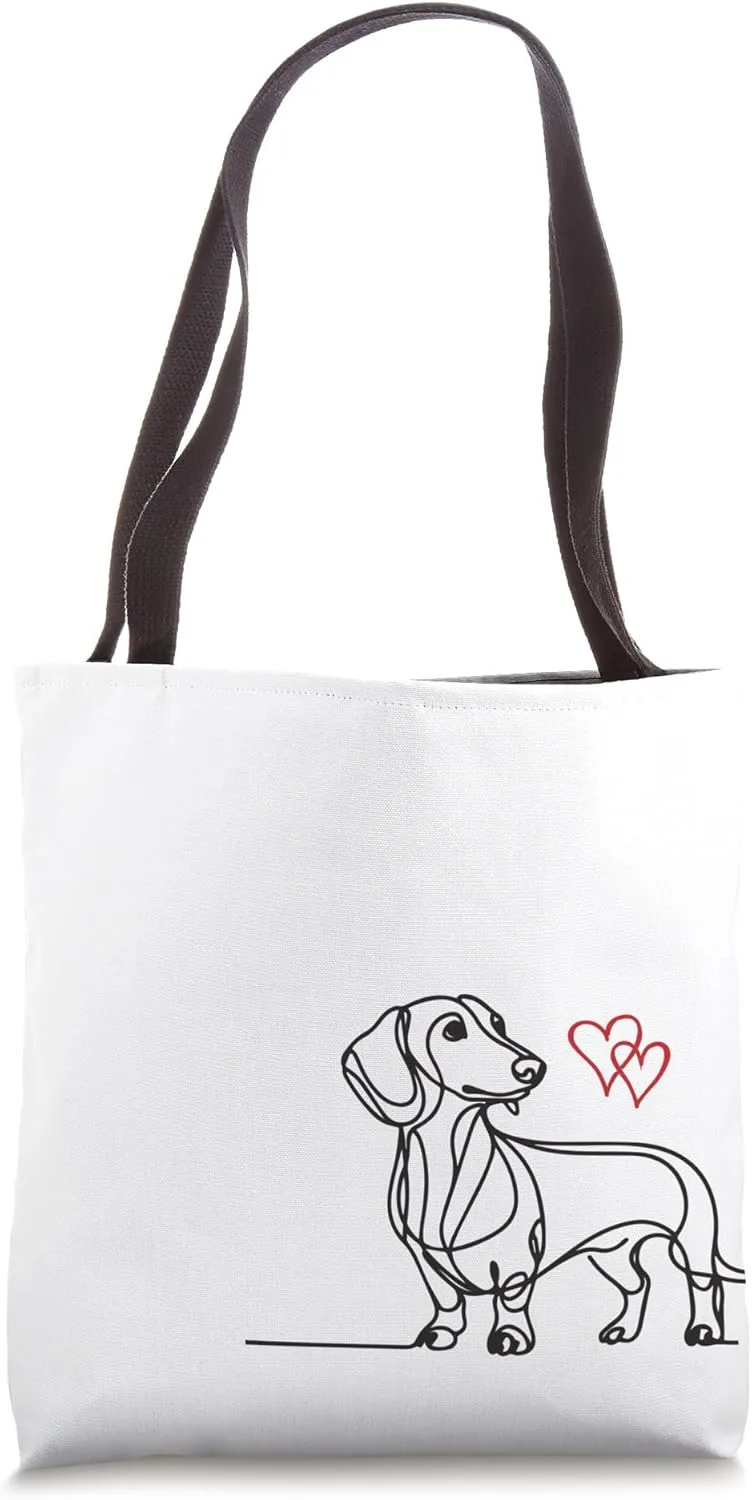 Dachshund, dog lovers, minimalistic simple fashion Tote Bag