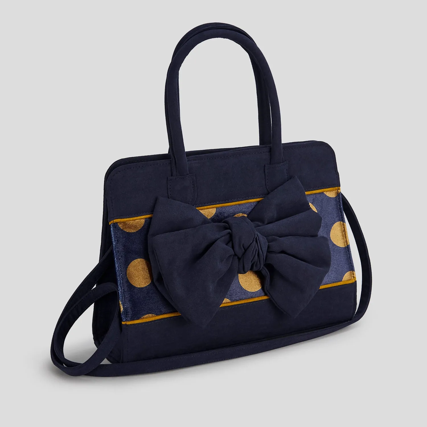 Dakota Navy Blue Large Top Handle Bag (Matches Seren Boots) by Ruby Shoo