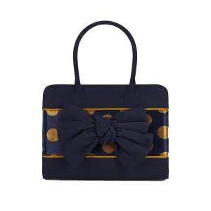 Dakota Navy Blue Large Top Handle Bag (Matches Seren Boots) by Ruby Shoo