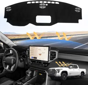 Dash Cover for 2025 2024 2023 2022 Toyota Tundra Dashboard Cover Mat for Tundra Accessories Sun Shade Tundra Suede Dash Mat Nonslip Mesh Protector No Glare