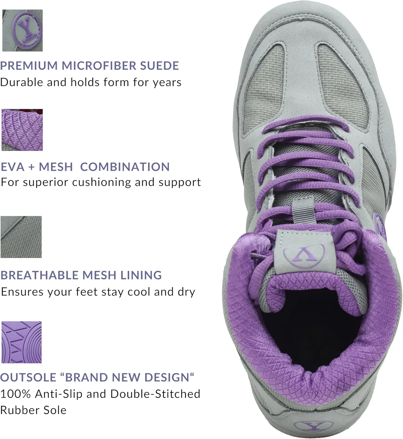 Defiant2 Women’s Wrestling Shoes, 100% Anti-Slip Rubber Sole, Lightweight Boxing Shoes for Women, Durable MMA, Powerlifting, Weightlifting Shoes - Women’s Sizes