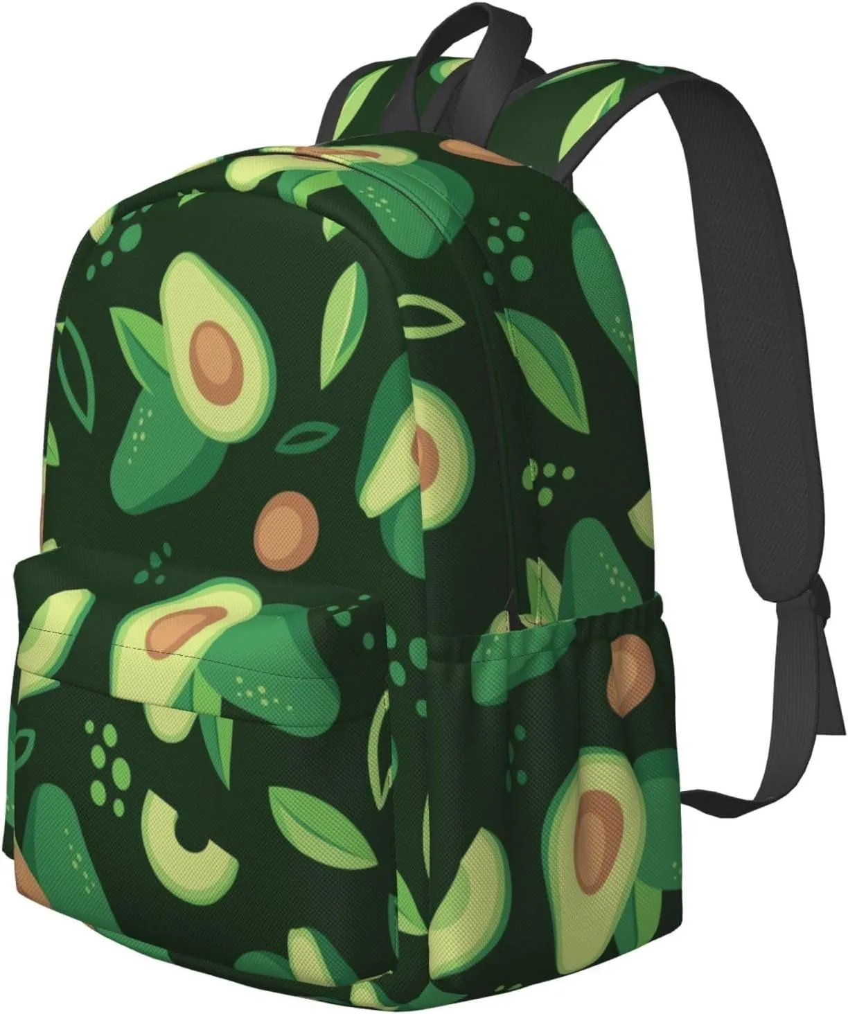 Delerain 17 Inch Backpack Avocado Laptop Backpack School Bookbag Shoulder Bag Casual Daypack For School/Camping/Hiking/Picnic/Beach/Travel