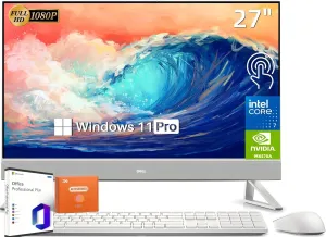Dell Inspiron 27" FHD Touchscreen Business All-in-One Desktop Computer, MS Office Pro, Core 7-150U, 64 GB RAM, 2 TB SSD, GeForce MX570A, WiFi 6E, Wireless KB & Mouse, Win 11 Pro, W/Accessories Kit