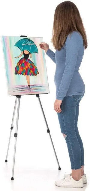Deluxe Artist 135 cm Portable Field Easel Aluminium Fold-able Easel with Free Carrier Bag