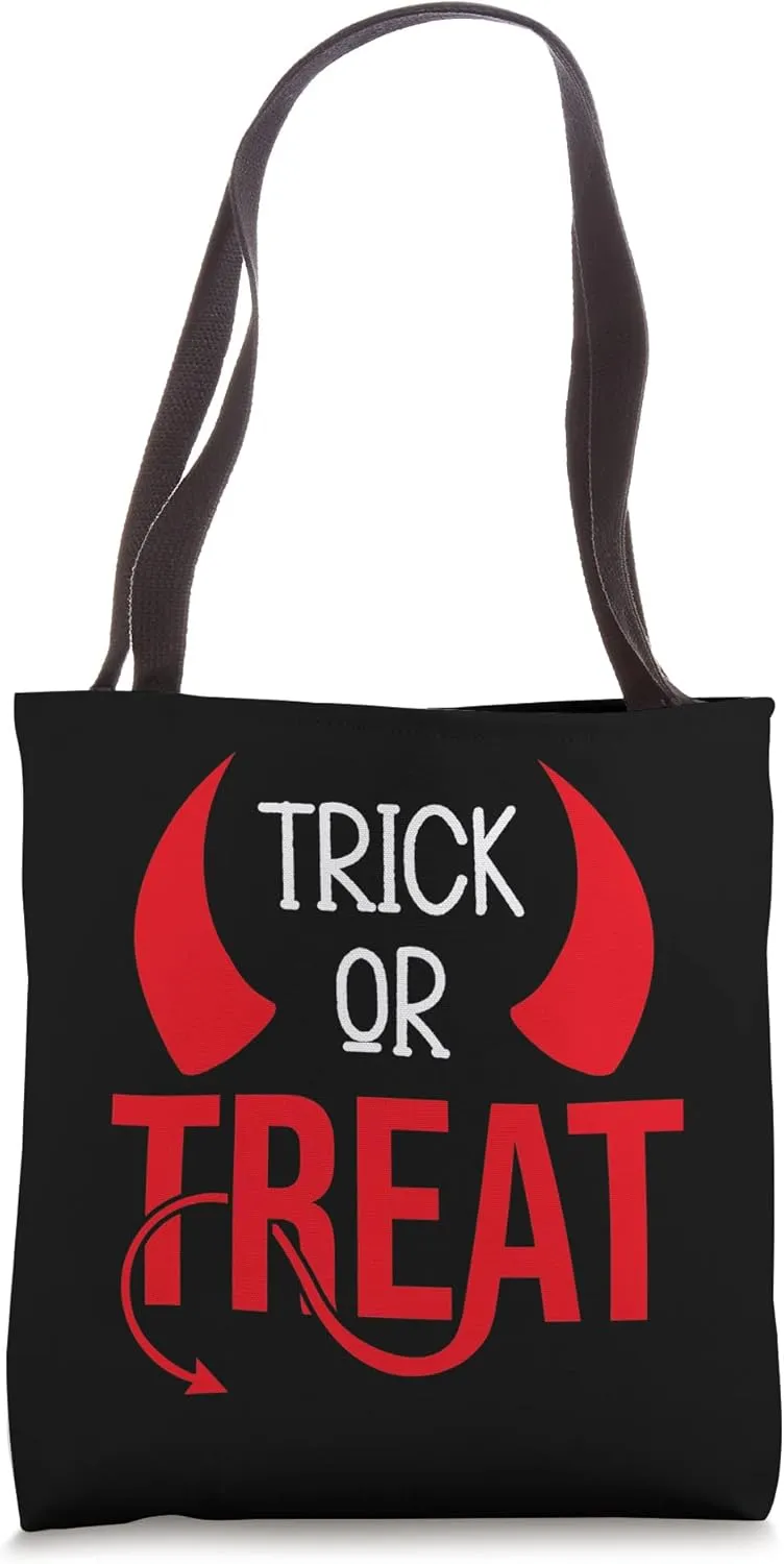 Devil's Horns Halloween Costume Trick or Treat Tote Bag