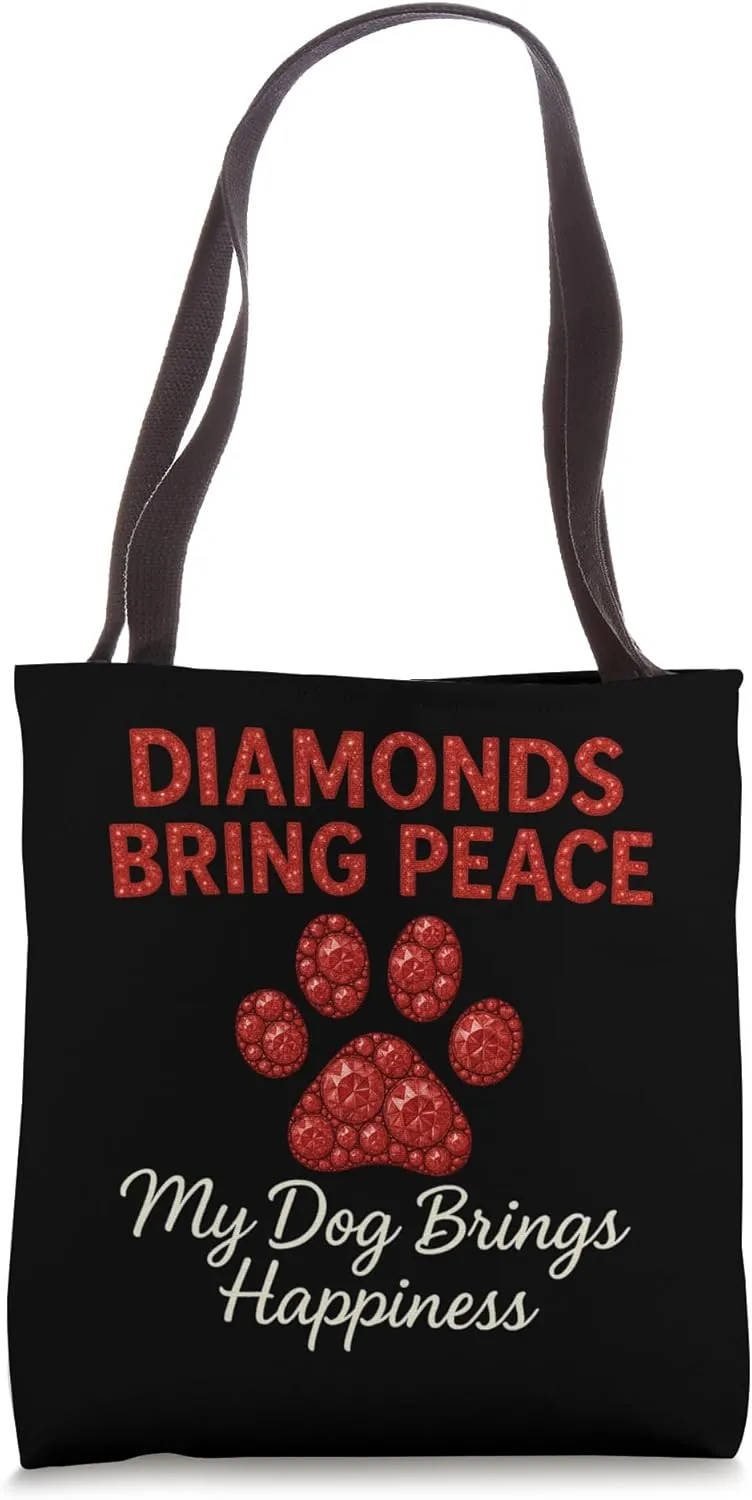 Diamond Painting Pet Owner Dog Canvas Art Hobby Tote Bag