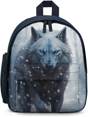 Dire Wolf with Deep Eye Cute Backpack Small Daily Daypack Travel Shoulder Bag with Adjustable Strap Graphic Print