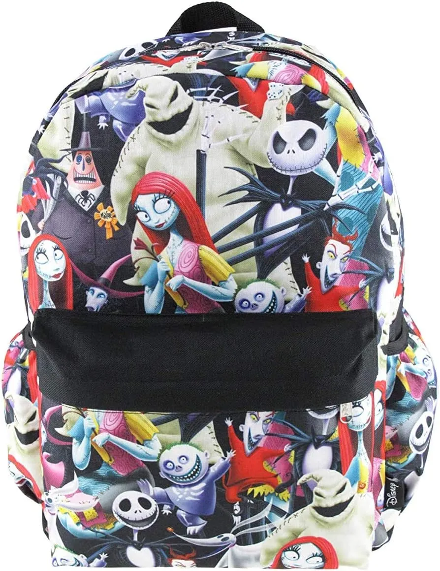 Disney's Nightmare Before Christmas 16 inch All Over Print Deluxe Backpack With Laptop Compartment