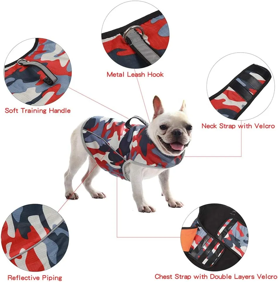 Dog Anxiety Jacket- Keep Calmig Vest Reflective Thunder Coat with D-Ring and Training Handle for Small Medium Large Dogs,Camouflage