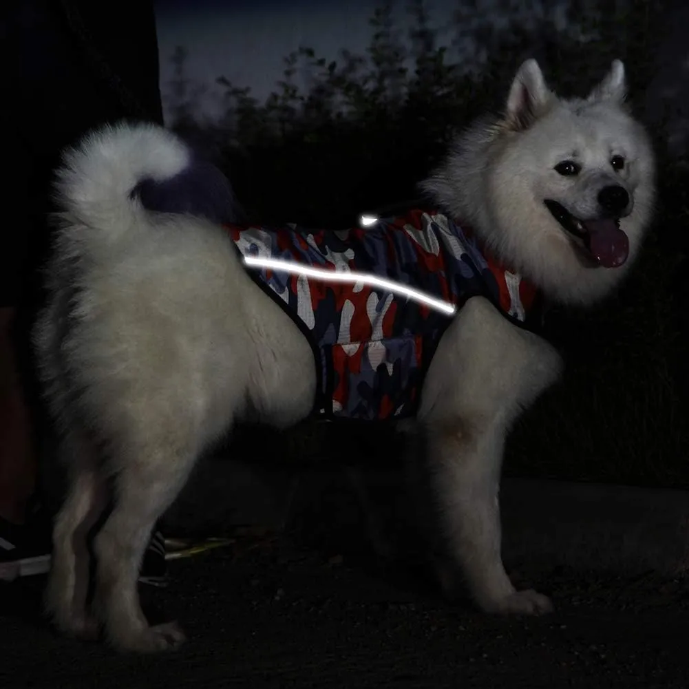 Dog Anxiety Jacket- Keep Calmig Vest Reflective Thunder Coat with D-Ring and Training Handle for Small Medium Large Dogs,Camouflage