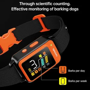 Dog Bark Collar-Rechargeable Smart Barking Collar- Anti Bark Training Collar with Adjustable Sensitivity Beep Vibration Shock- Bark Shock Collar for Small Large Medium Dogs