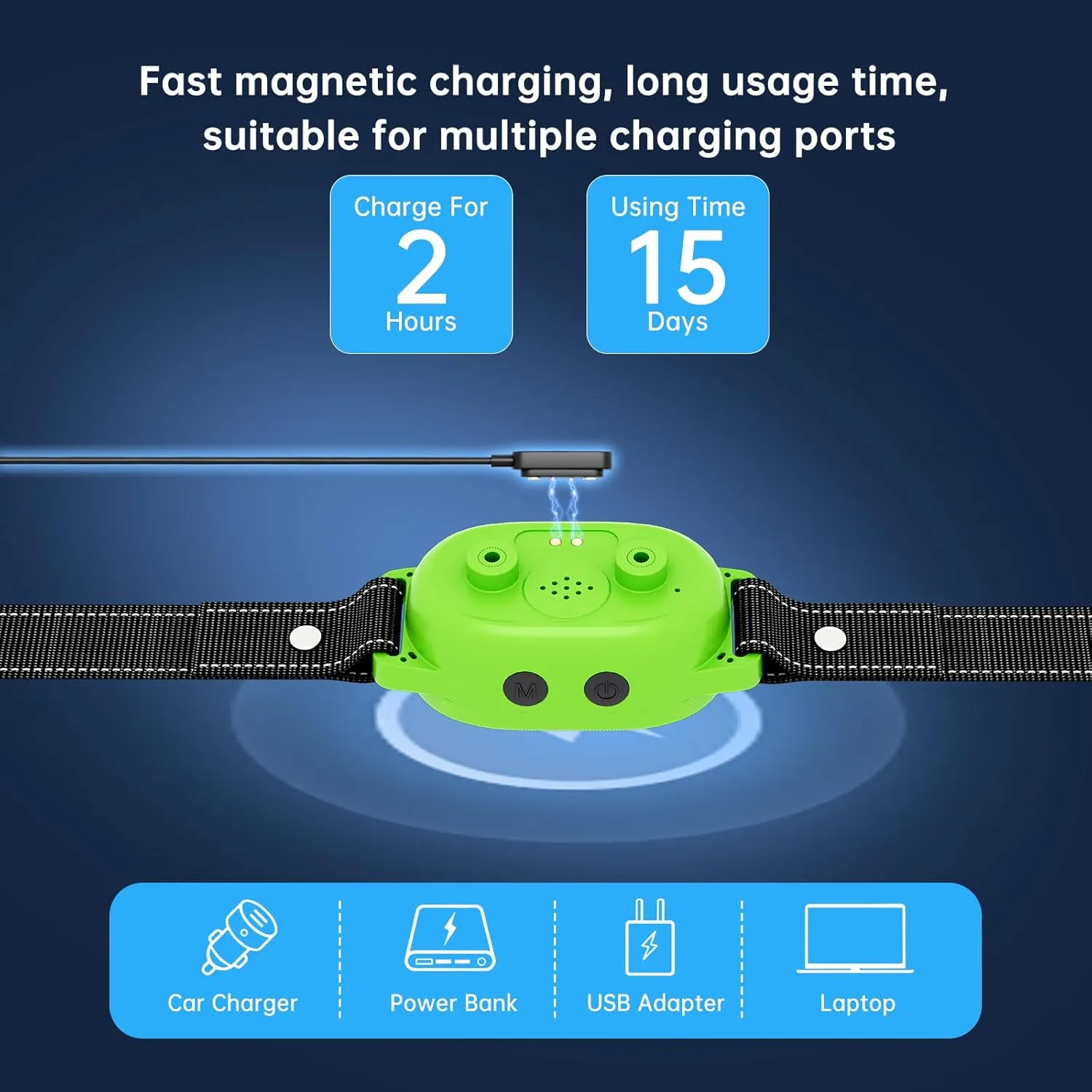 Dog Bark Collar, Smart Anti False Triggering AI Chip, IP67 Waterproof Rechargeable Anti Bark Collar with Adjustable Sensitivity, Perfect for Small Medium Large Dogs (Green)