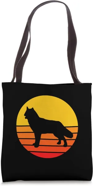 Dog Breed Northern Inuit Dog Dog Silhouette Retro Vintage Tote Bag