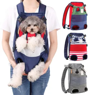 Dog Carrier Backpack, Pet Front Carrier Backpack Legs Out Dog Chest Carrier for Small Medium Dogs, Hands-Free Cat Backpack Carrier Dog Travel Backpack Airline Approved Hiking Bike Motorcycle