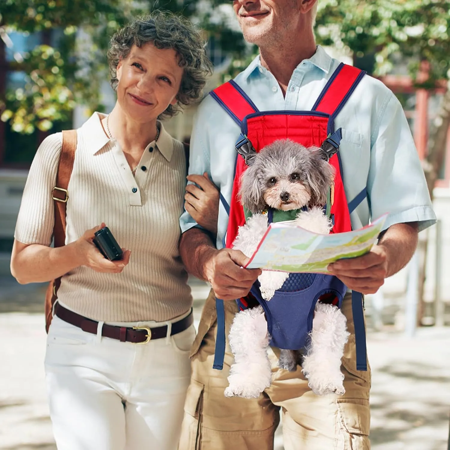 Dog Carrier Backpack, Pet Front Carrier Backpack Legs Out Dog Chest Carrier for Small Medium Dogs, Hands-Free Cat Backpack Carrier Dog Travel Backpack Airline Approved Hiking Bike Motorcycle