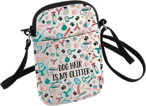 Dog Groomer Crossbody Bag Dog Mom Gift Dog Hair Is My Glitter Bag Pet Grooming Gift