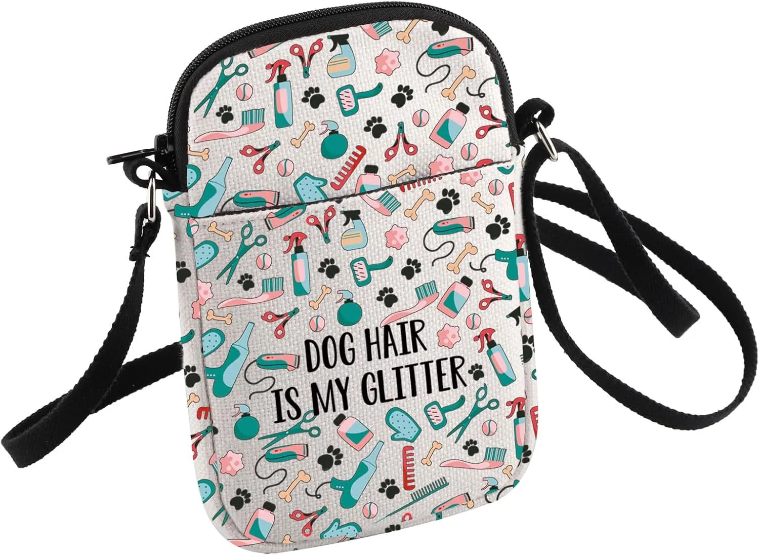 Dog Groomer Crossbody Bag Dog Mom Gift Dog Hair Is My Glitter Bag Pet Grooming Gift