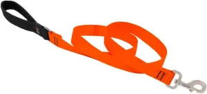 Dog Leash by Lupine in 1" Wide Blaze Orange 6-Foot Long with Padded Handle
