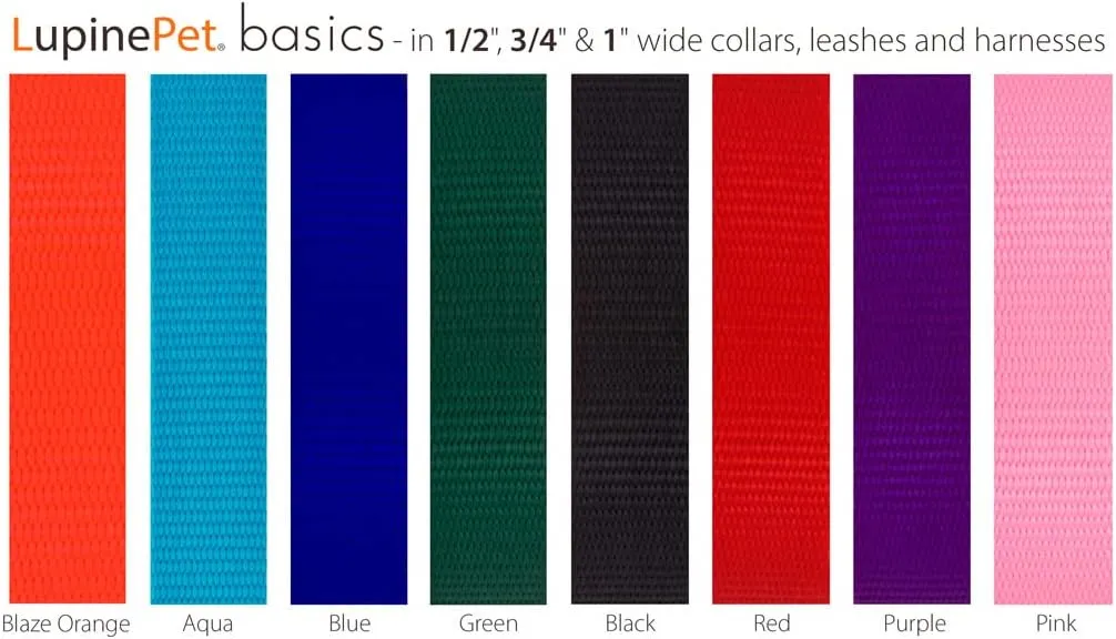 Dog Leash by Lupine in 1" Wide Red 6-Foot Long with Padded Handle