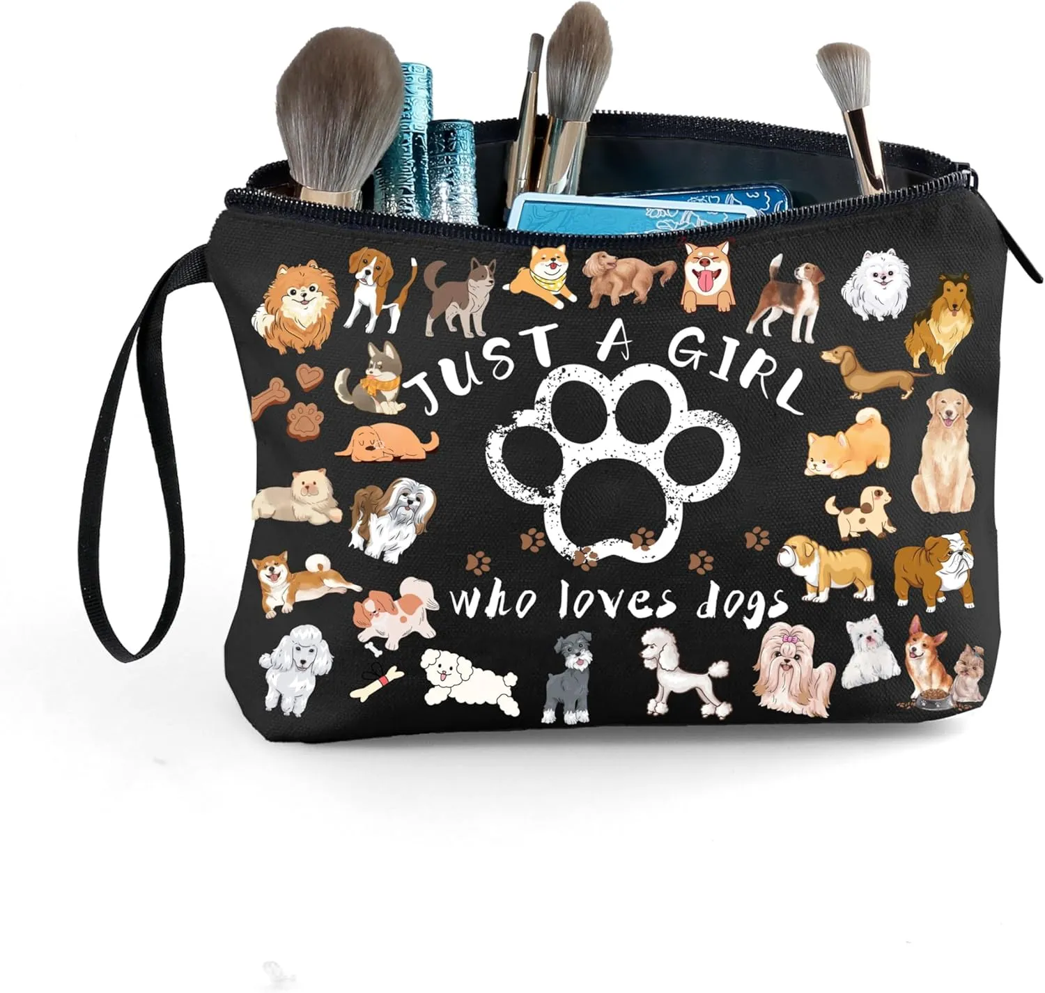 Dog Mom Gifts for Women,Just A Girl Who Loves Dogs,Small Cosmetic Dog Bag,Gifts for Dog Lovers,Dog Themed Gifts,Birthday Gifts for Women Her Bff Bestie Best Friend Sister
