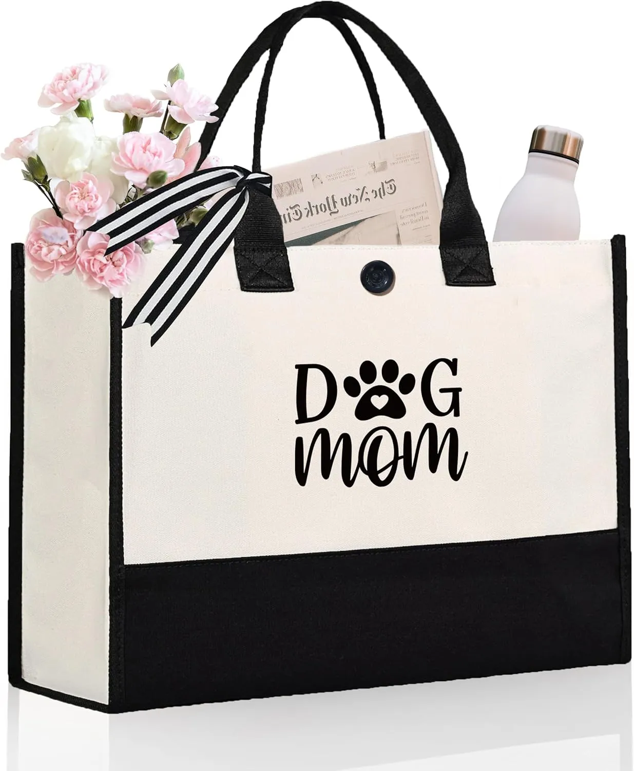 Dog Mom Tote Bag Gifts for Women, Dog Mom Mothers Day Birthday Gifts for Dogs Lovers, Practical Tote Bag for Shopping Travel Picnic, 17” x 6.7” x 12.5”
