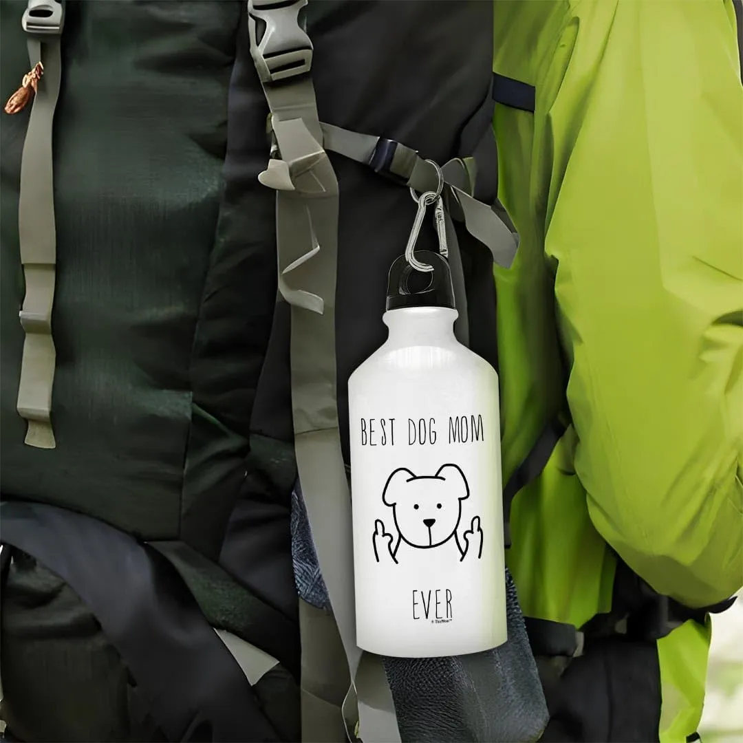 Dog Mom Water Bottle Best Dog Mom Ever Mother's Day Gifts Dog Related Gifts Dog Gifts for Women Dog Lovers Gifts for Women Rescue Dog Mom Gift Aluminum Water Bottle with Cap & Sport Top Dog Mom