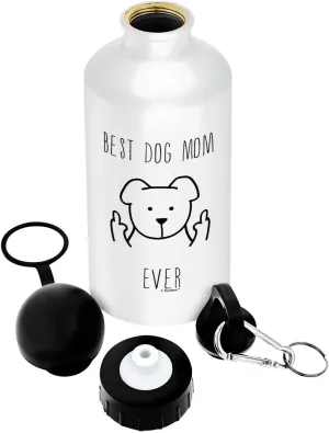 Dog Mom Water Bottle Best Dog Mom Ever Mother's Day Gifts Dog Related Gifts Dog Gifts for Women Dog Lovers Gifts for Women Rescue Dog Mom Gift Aluminum Water Bottle with Cap & Sport Top Dog Mom