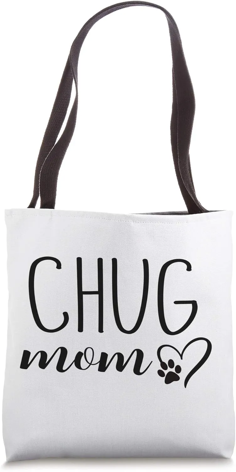 Dog Paw Print Heart Chug Mom Tote Bag