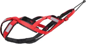Dog Sledding Harness,Dog Sled Harness Pet Weight Pulling Sledding Harness Mushing X Back Harness for Large Dogs Husky Canicross Skijoring Scootering(Red,M)