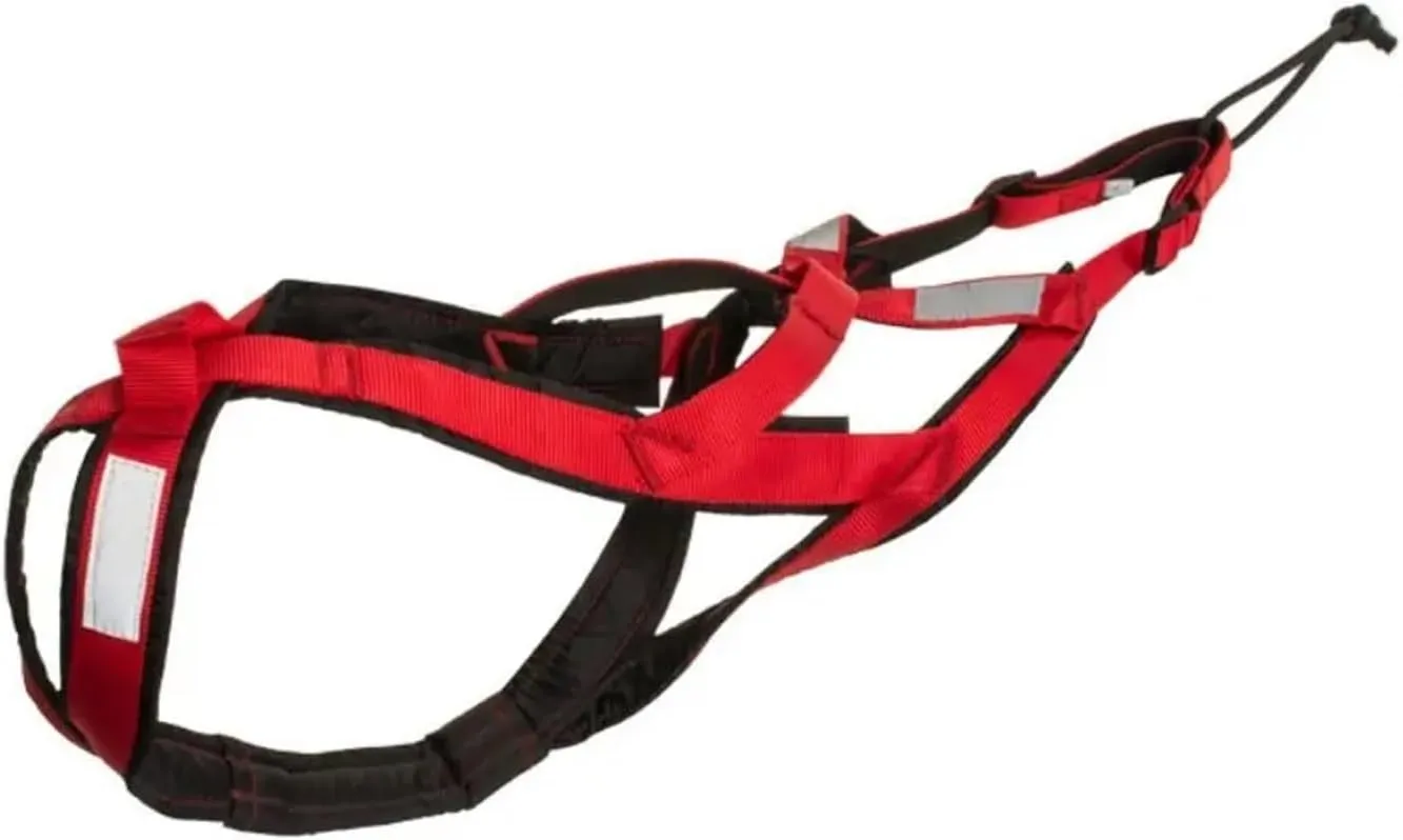 Dog Sledding Harness,Waterproof Reflective Pet Sledding Skijoring Harness Big Large Dogs Weight Pulling Vest for Pet Training(Red,XXL)