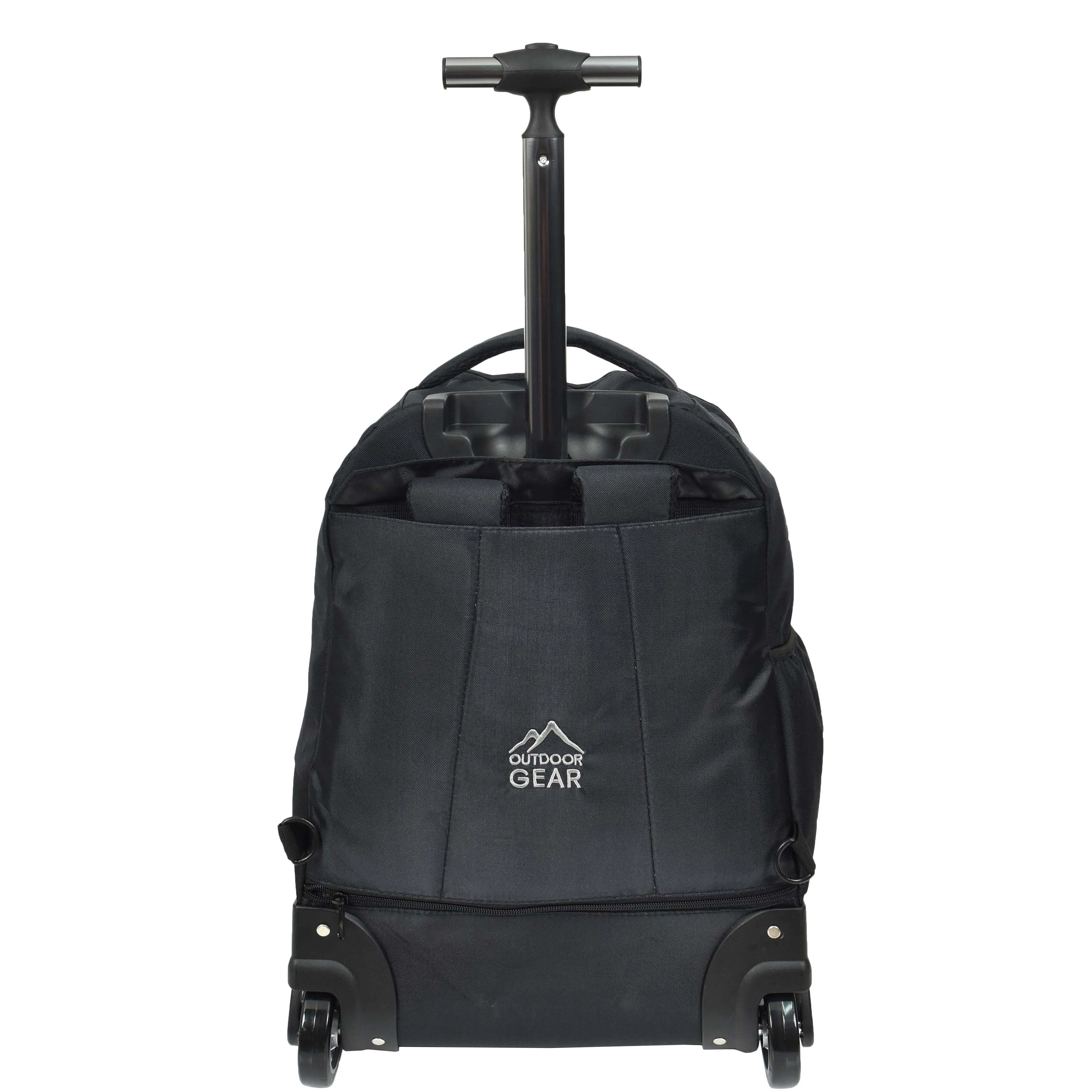 DR651 Rolling Wheels Cabin Size Hiking Backpack Black