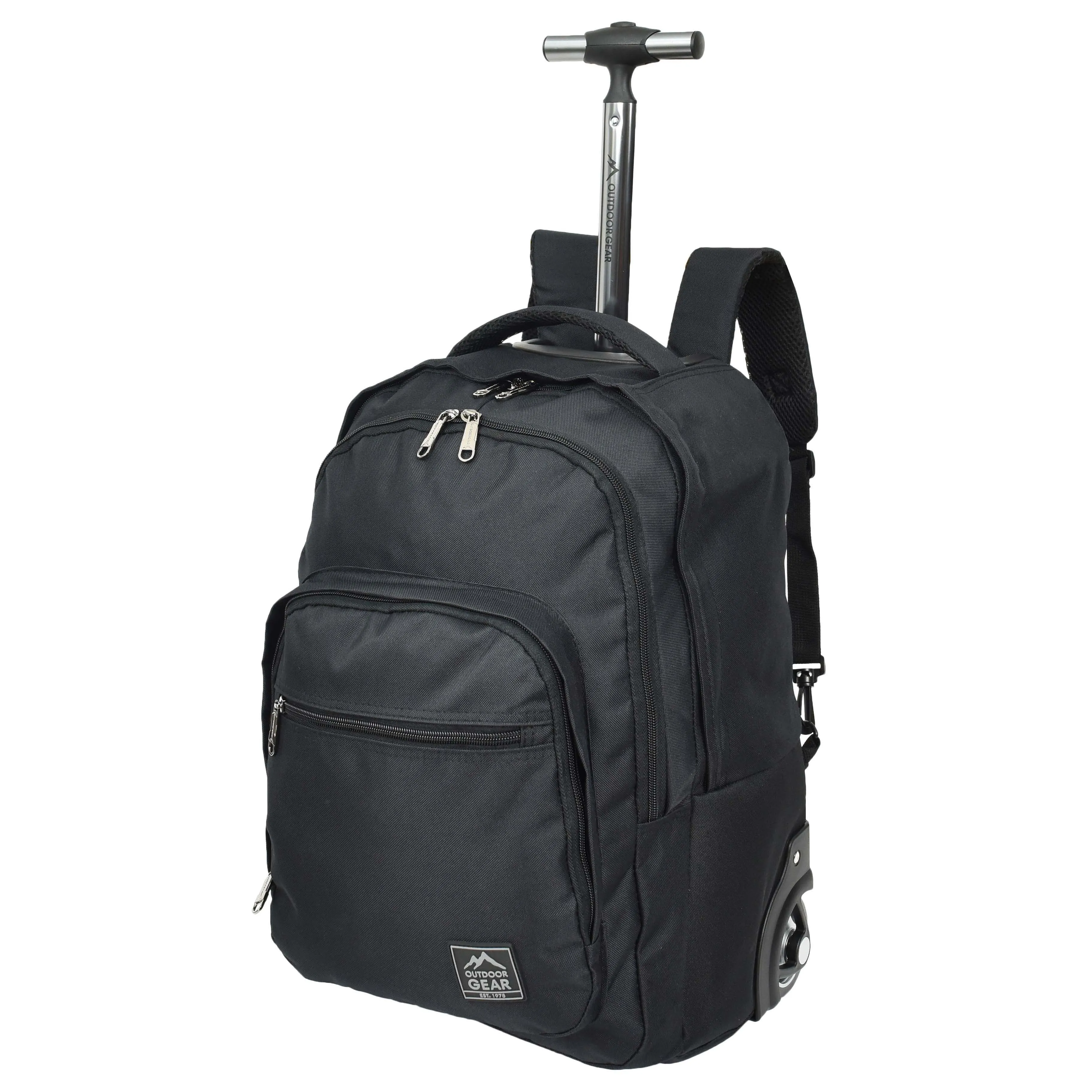 DR651 Rolling Wheels Cabin Size Hiking Backpack Black