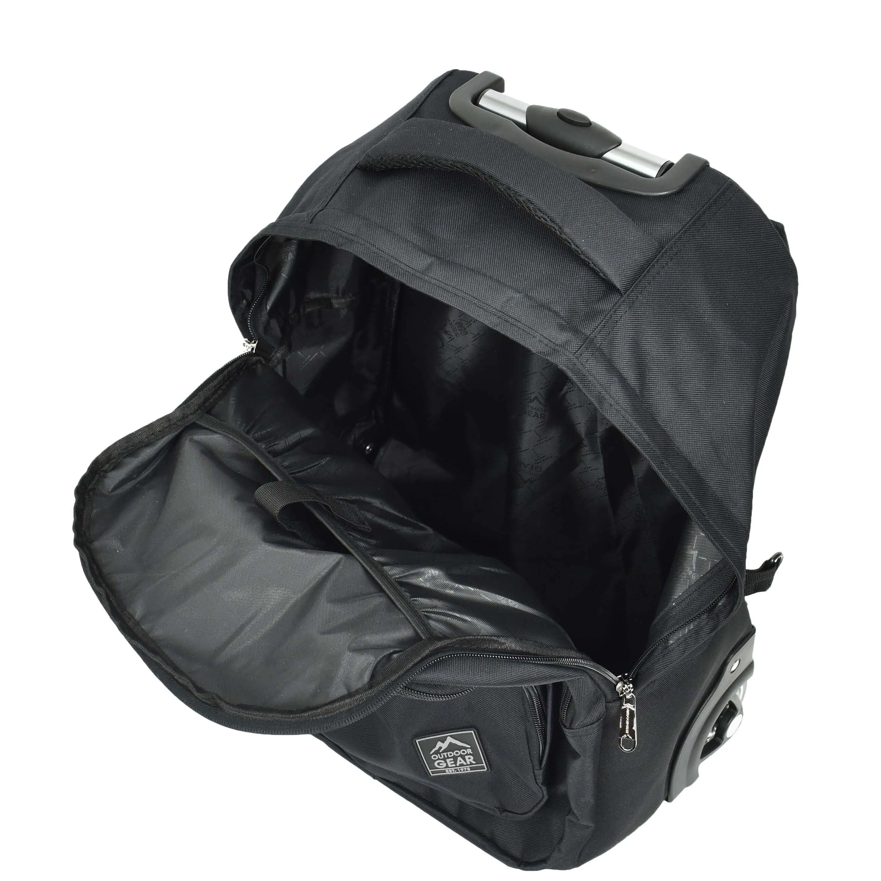 DR651 Rolling Wheels Cabin Size Hiking Backpack Black
