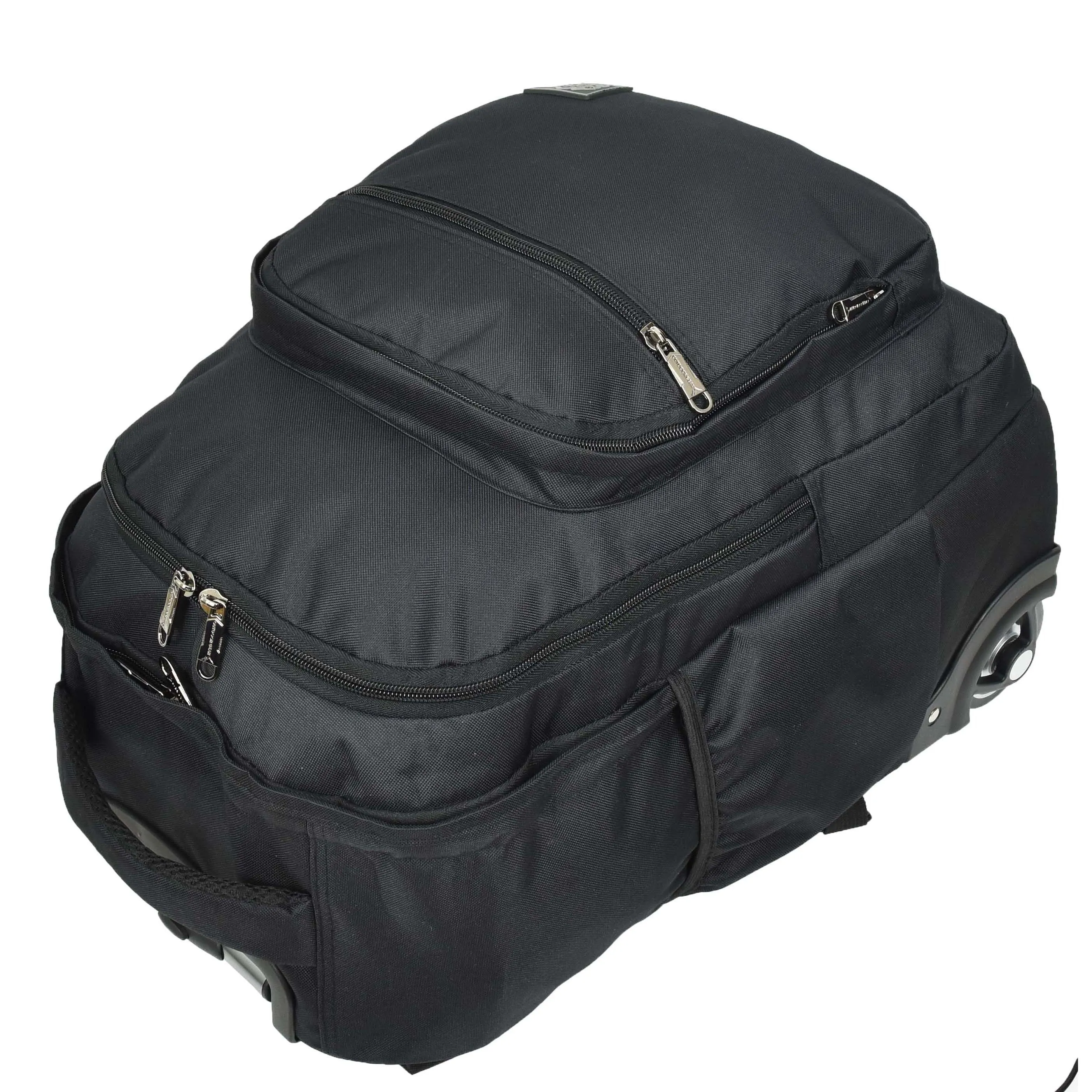 DR651 Rolling Wheels Cabin Size Hiking Backpack Black
