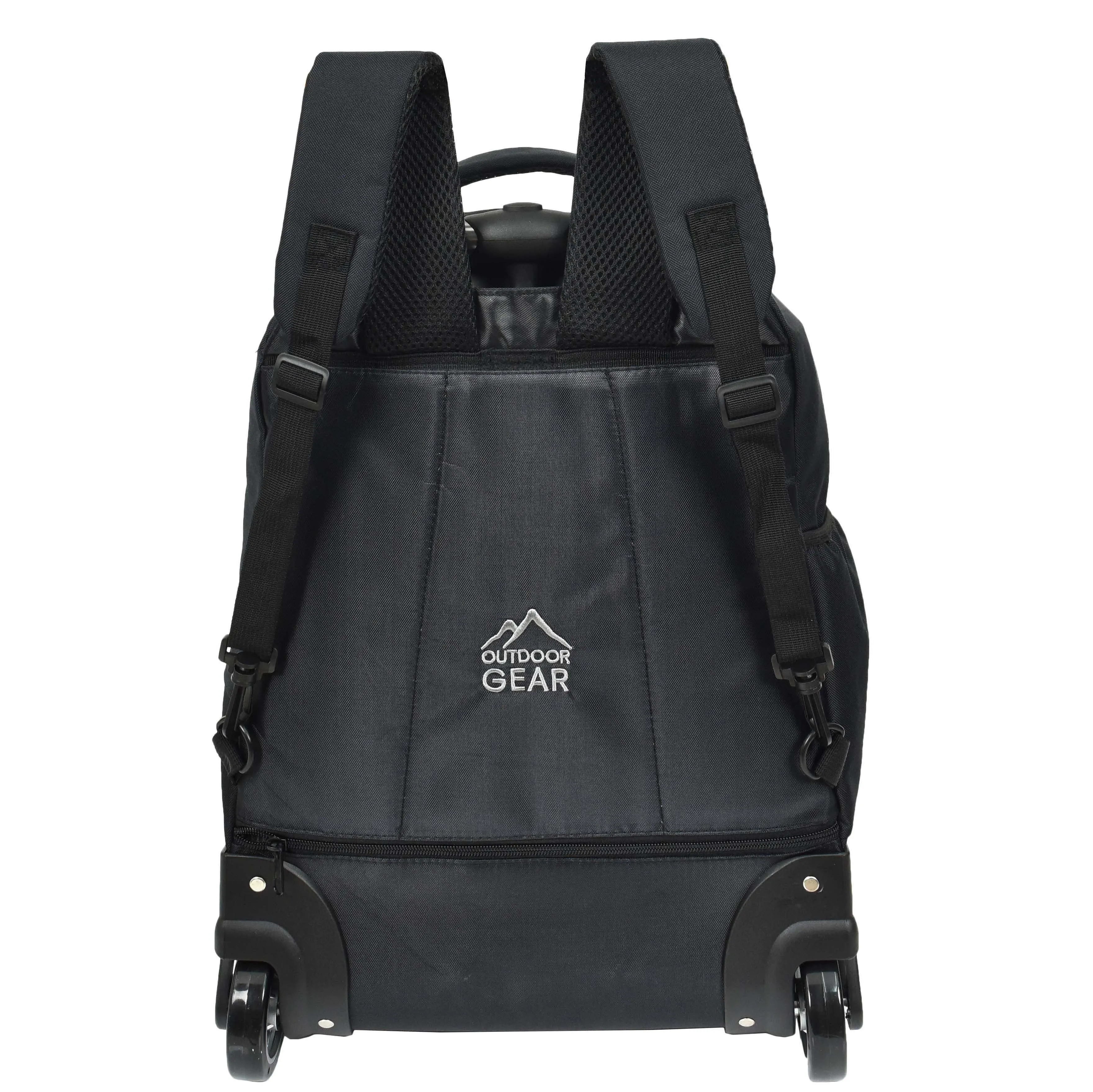DR651 Rolling Wheels Cabin Size Hiking Backpack Black