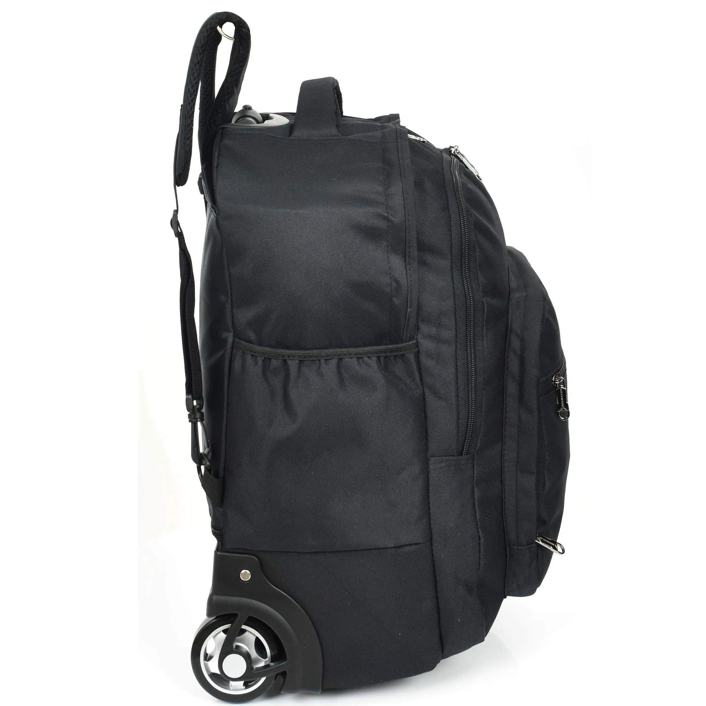 DR651 Rolling Wheels Cabin Size Hiking Backpack Black