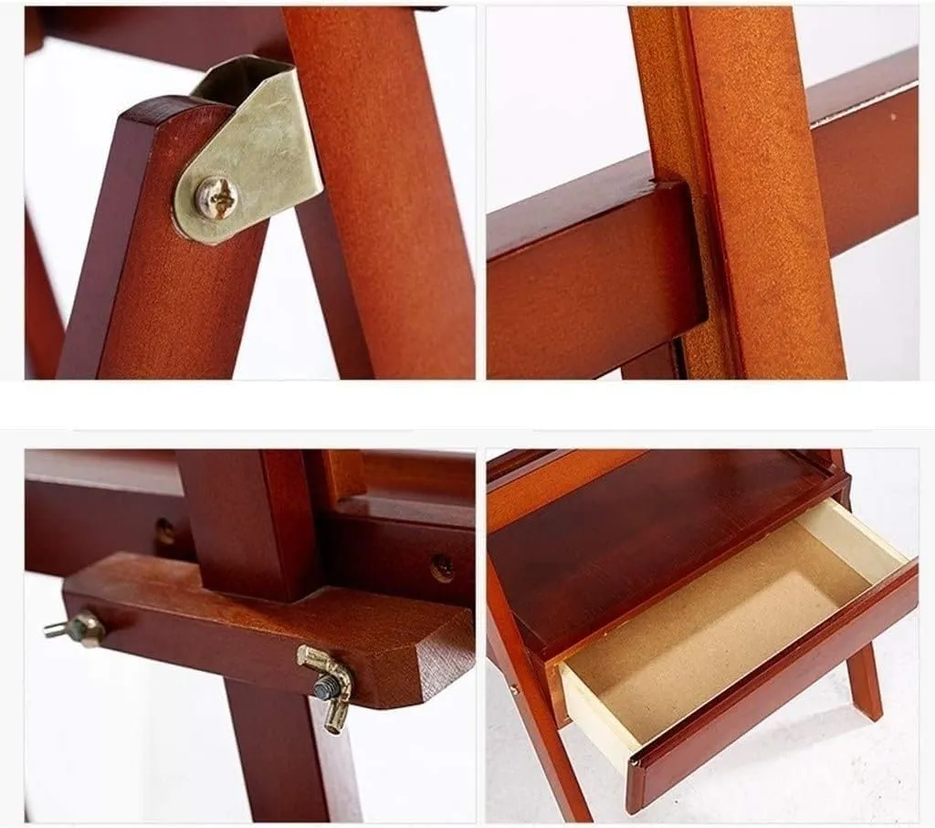 Drawer Easel H-Frame Beech Wood Easel, Can Place Canvas Height 100CM