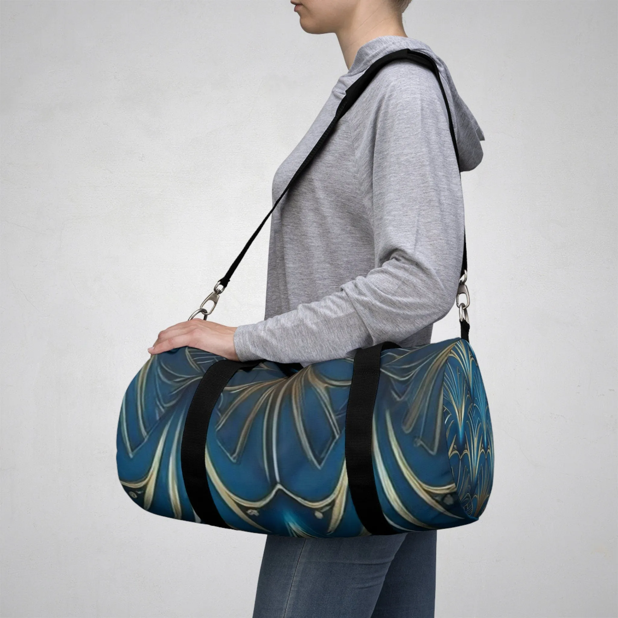 Duffel Bag-Blue & Gold Luggage