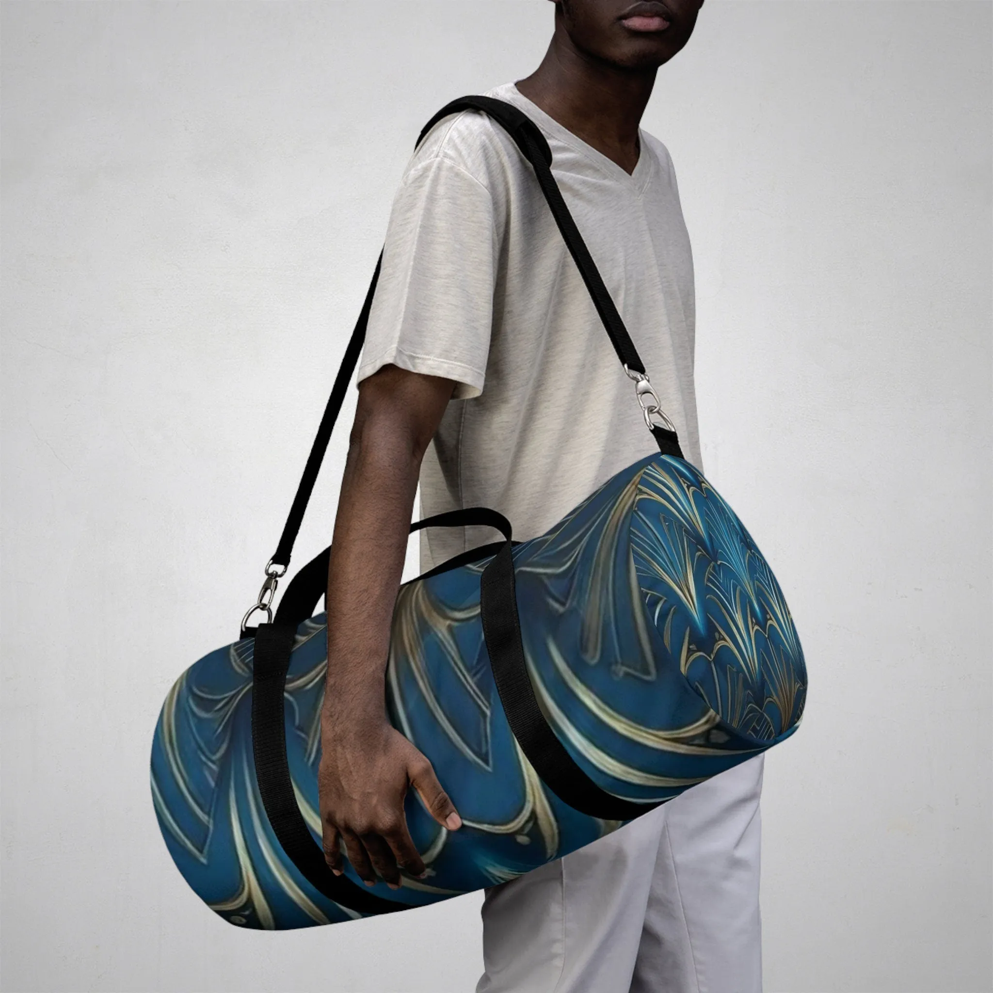 Duffel Bag-Blue & Gold Luggage