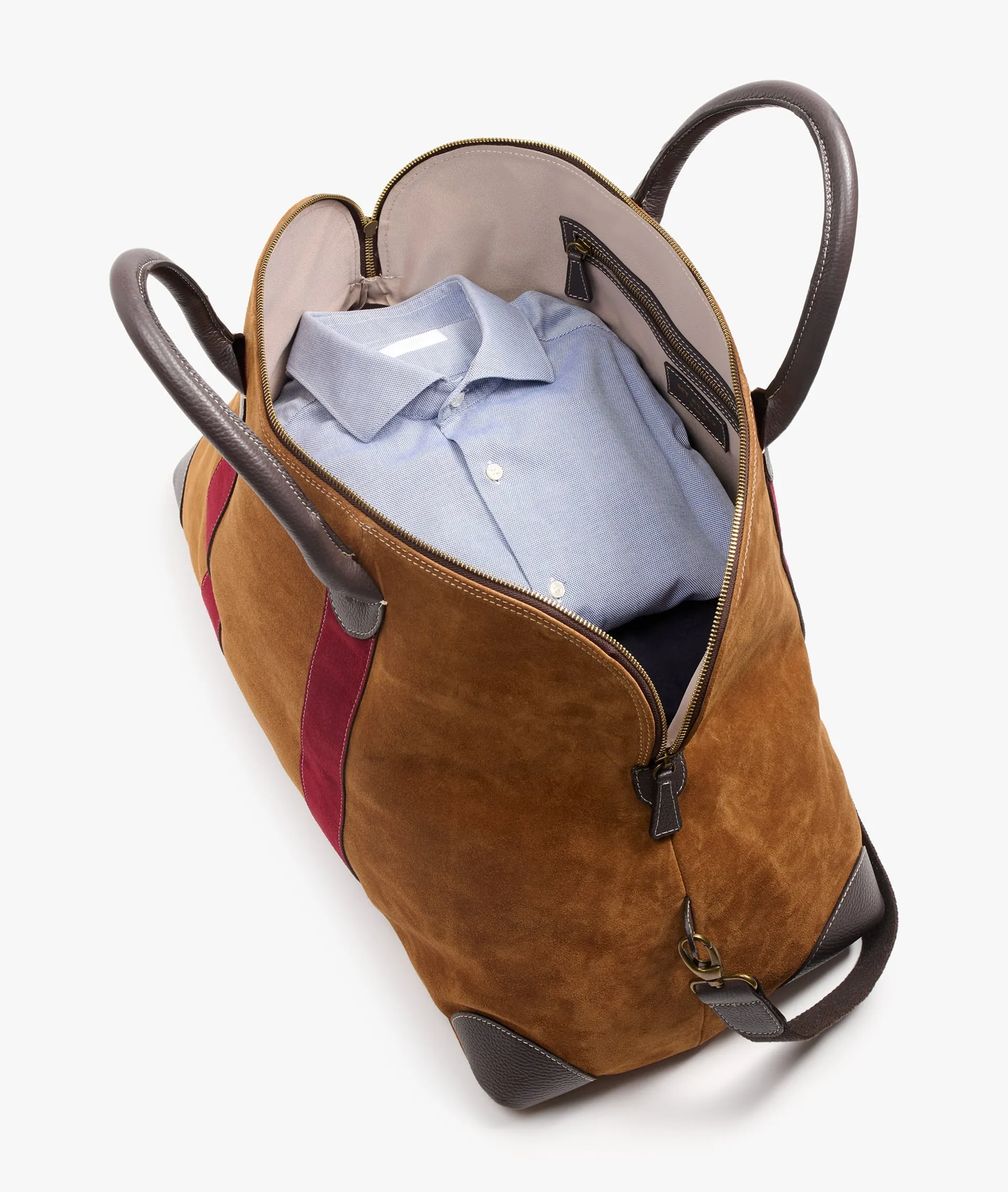 Duffel Bag London Deluxe - Light Brown/Burgundy