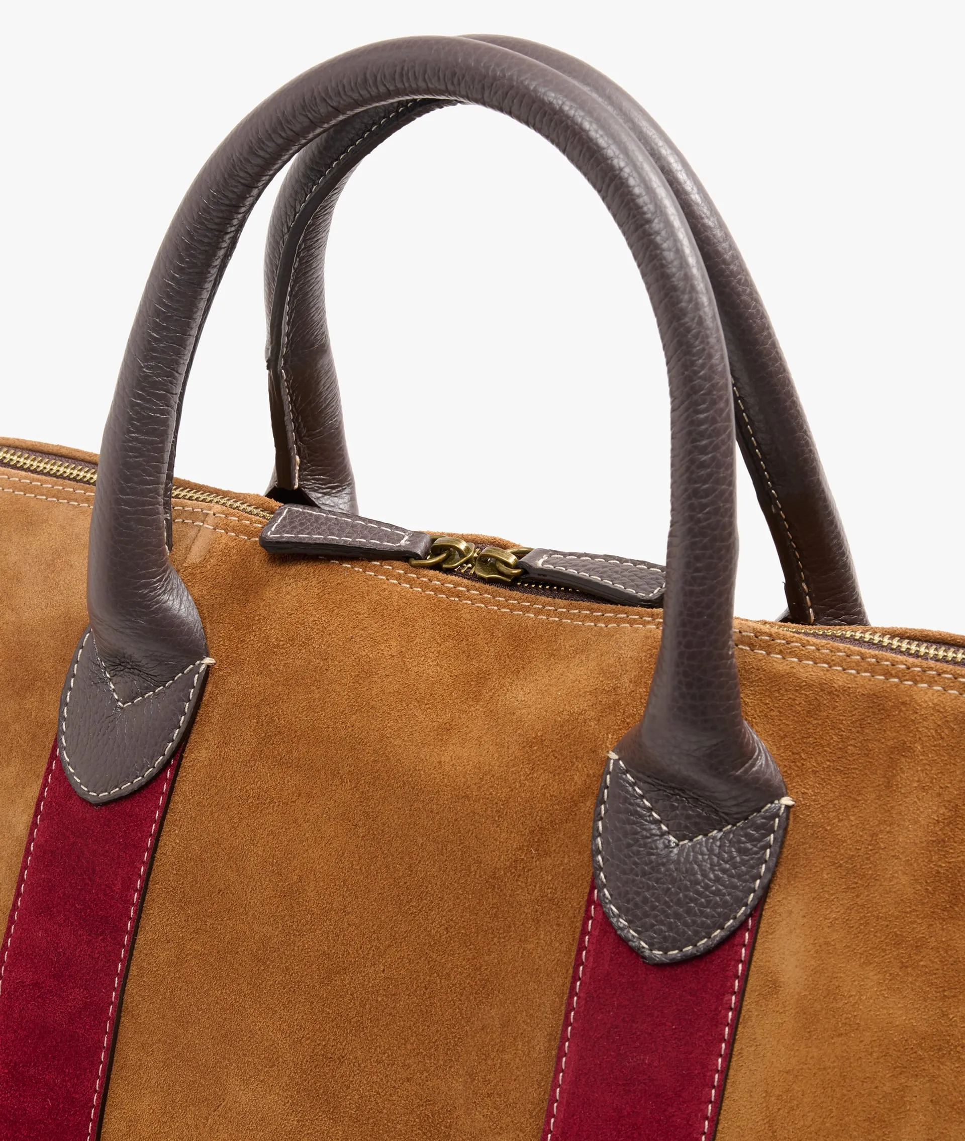 Duffel Bag London Deluxe - Light Brown/Burgundy