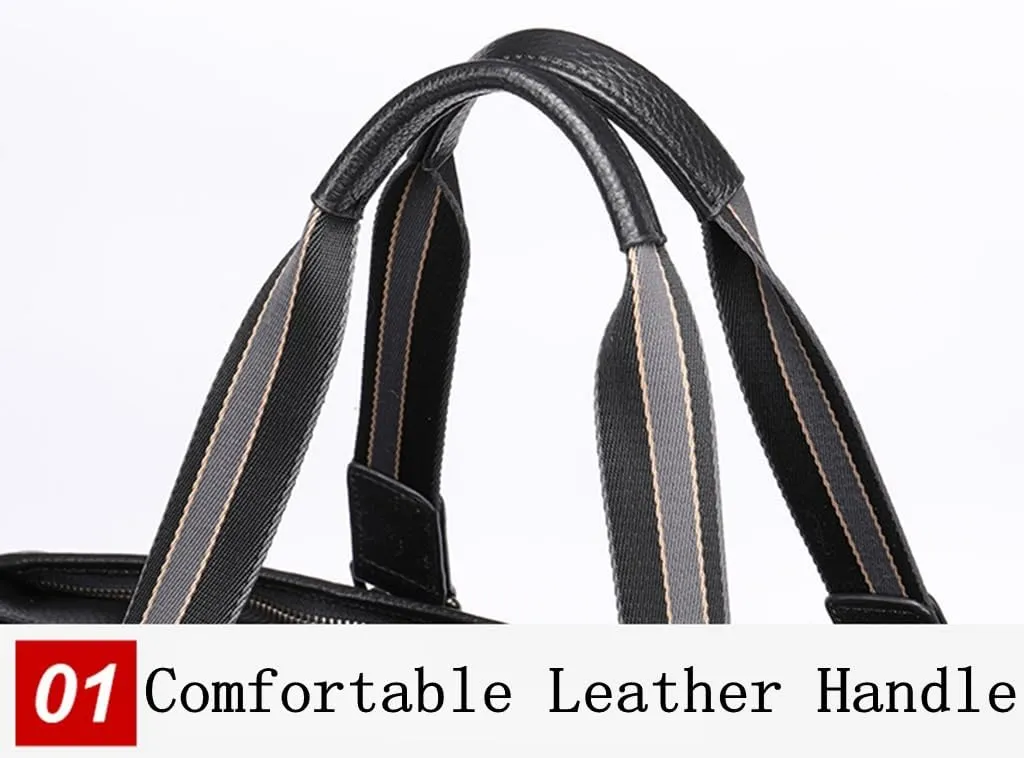 Duffle Bag for Men Genuine Leather Travel Duffel Bag Overnight Weekender Bag for Traveling Colorful Plaids Brown