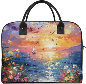 Duffle Bag for Travel Sunset And Sea View Printed Tote Bag Crossbody Bags Gym Bag Shoulder Bag Travel Handbag