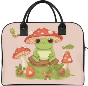 Duffle Bag for Travel Tote Bag Crossbody Bags Gym Bag Cute Frogs And Mushrooms Printed Shoulder Bag Travel Handbag for Men And Women