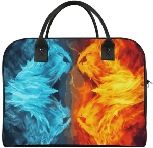 Duffle Bag for Travel Tote Bag Crossbody Bags Gym Bag Fire Vs Ice Art Printed Shoulder Bag Travel Handbag for Men And Women