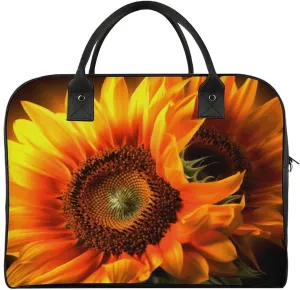 Duffle Bag for Travel Tote Bag Crossbody Bags Gym Bag Orange Sunflower Wallpaper Printed Shoulder Bag Travel Handbag for Men And Women