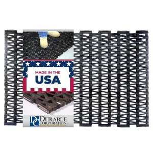 Durable Corporation-108H2436 Durite Recycled Tire-Link Outdoor Entrance Mat, Herringbone Weave, 24" x 36", Black